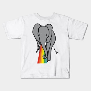 Animals with Rainbow Puke Elephant Kids T-Shirt